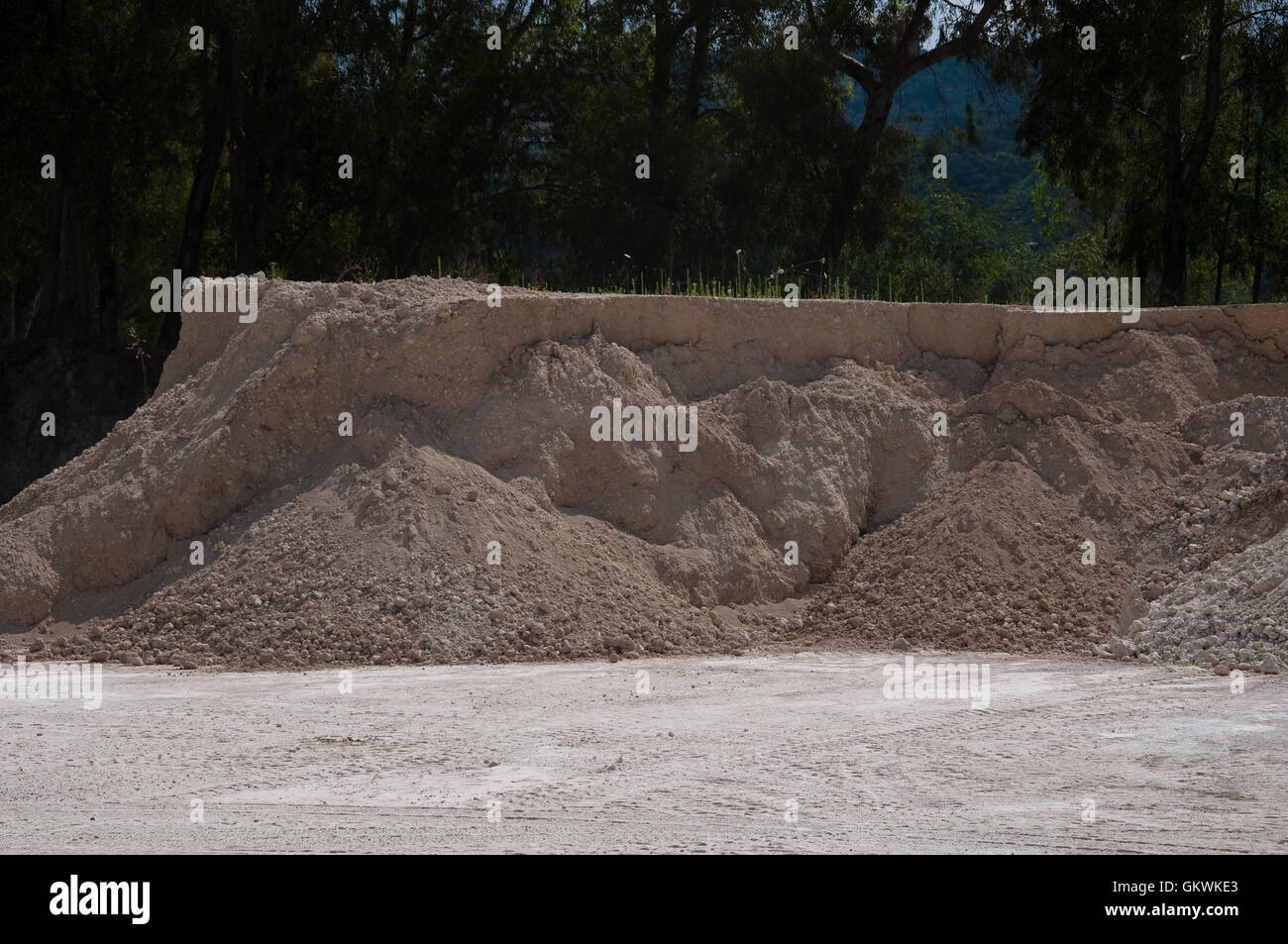 workplace that contains large quantities of sand Stock Photo