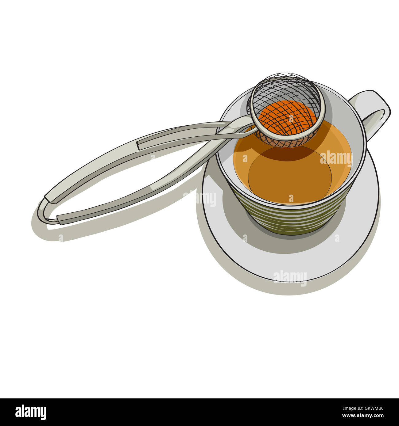 strainer and cup of tea Stock Photo Alamy