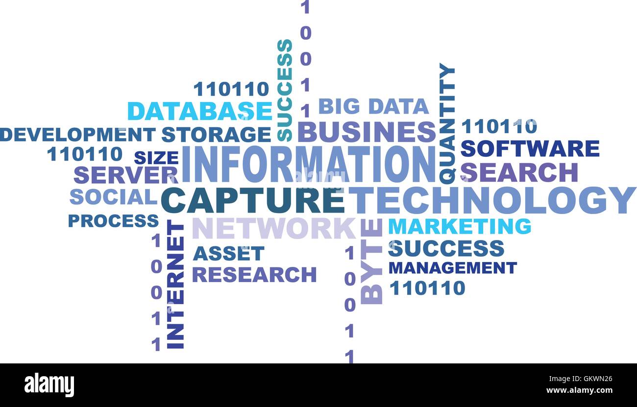 Information technology concept in tag cloud Stock Vector