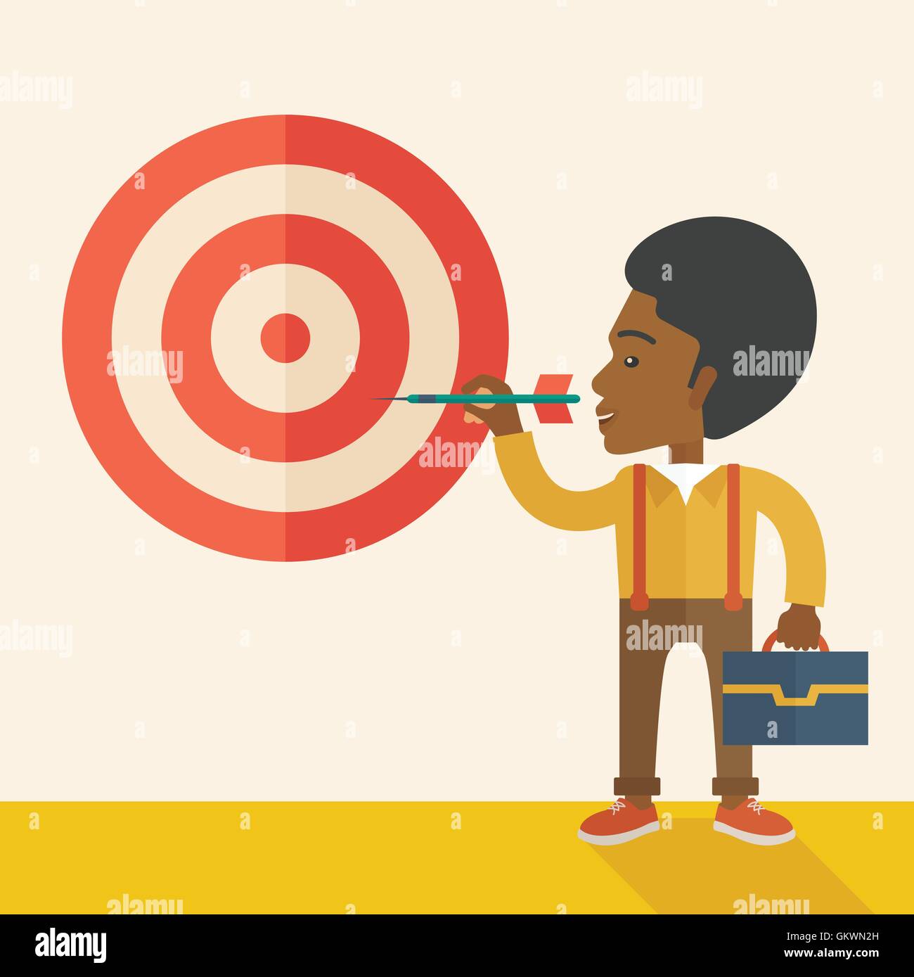 Working black man holding a target arrow Stock Vector Image & Art - Alamy