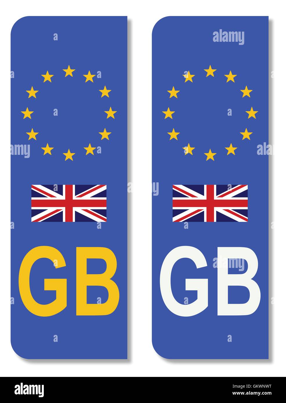 EU Number Plate Identifier For Great Britain Stock Vector