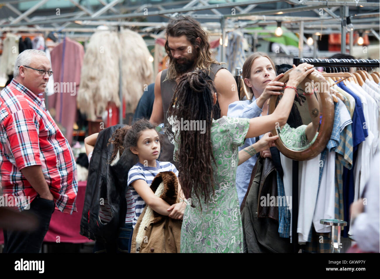 Jason Momoa Is An American Actor With His Family Shopping At The