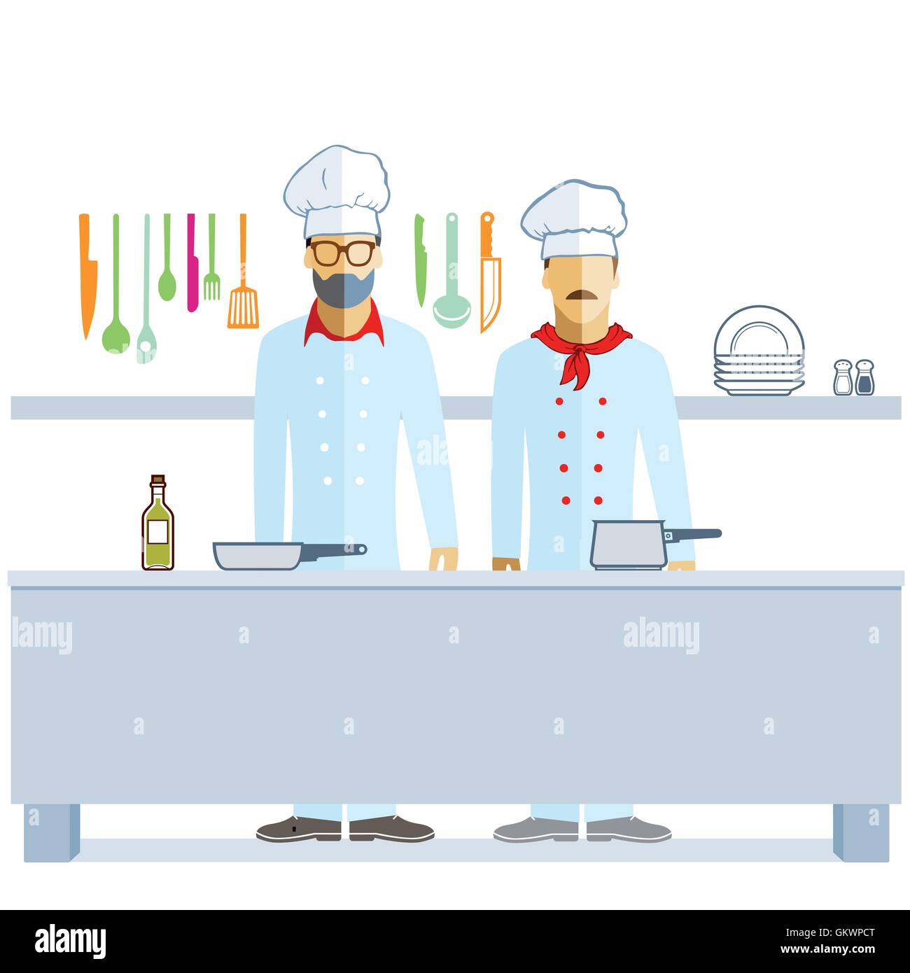 Chefs cooking Stock Vector Images - Alamy