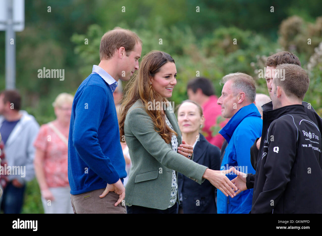 Duke and Duchess of Cambridge at start of Anglesey Ultra Marathon, Stock Photo