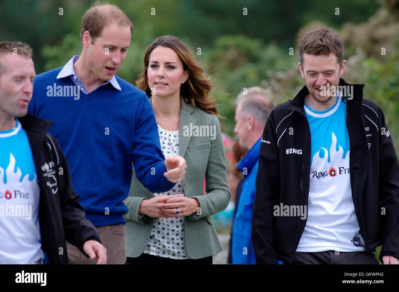 Duke and Duchess of Cambridge at start of Anglesey Ultra Marathon, Stock Photo
