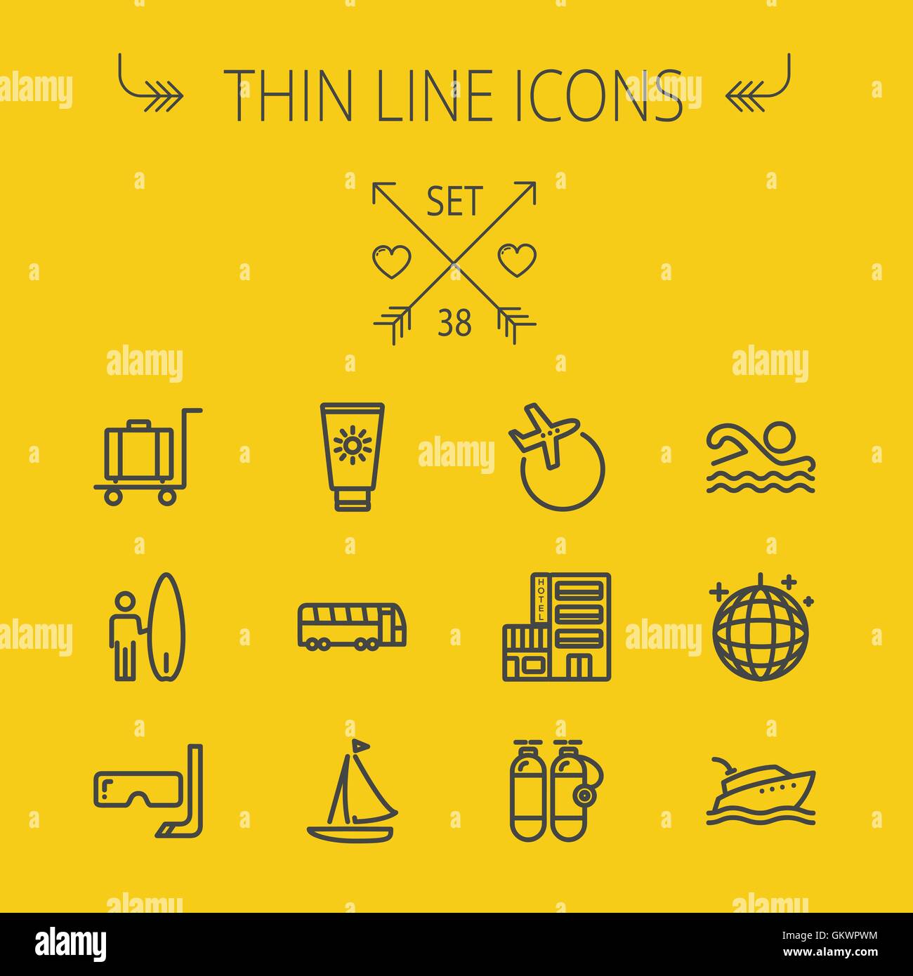 Travel thin line icon set Stock Vector Image & Art - Alamy