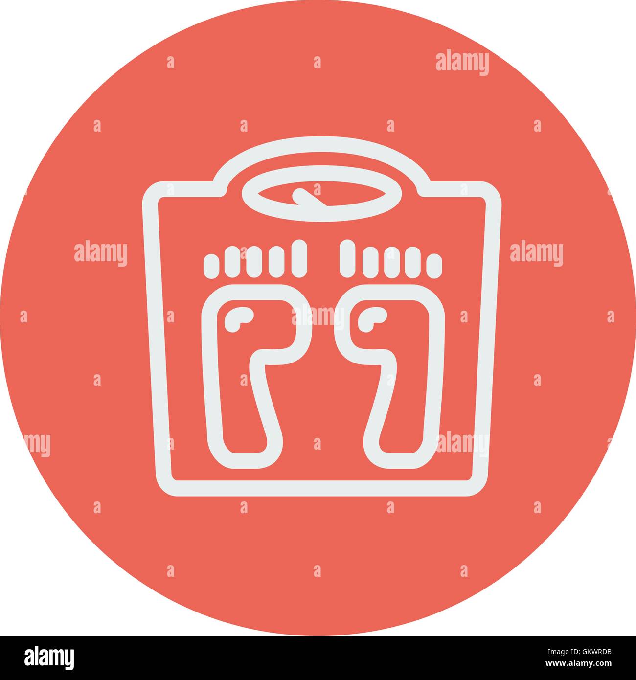 Weighing scale thin line icon Stock Vector