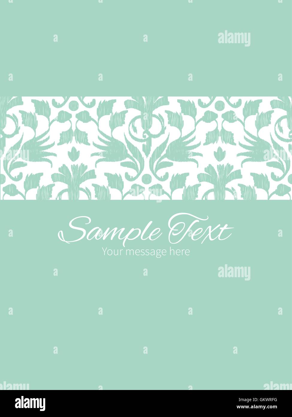 Vector abstract green ikat stripe frame vertical card invitation Stock ...