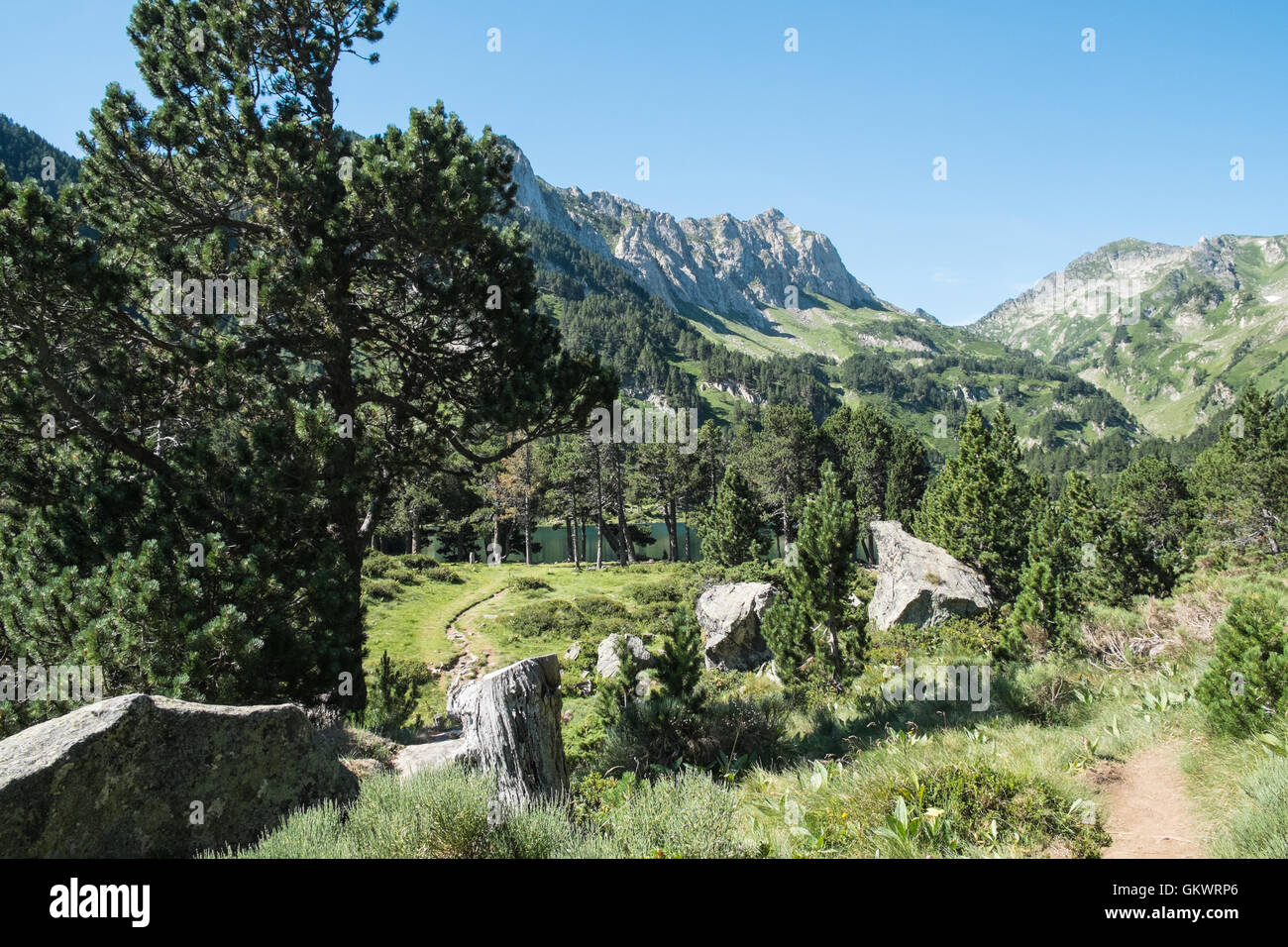 Summer hiking in Ariege area of Pyrenees,South of France. Hiking to ...