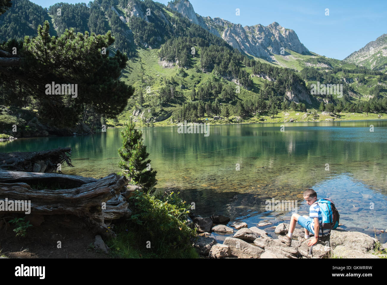 Summer hiking in Ariege area of Pyrenees,South of France. Hiking to ...