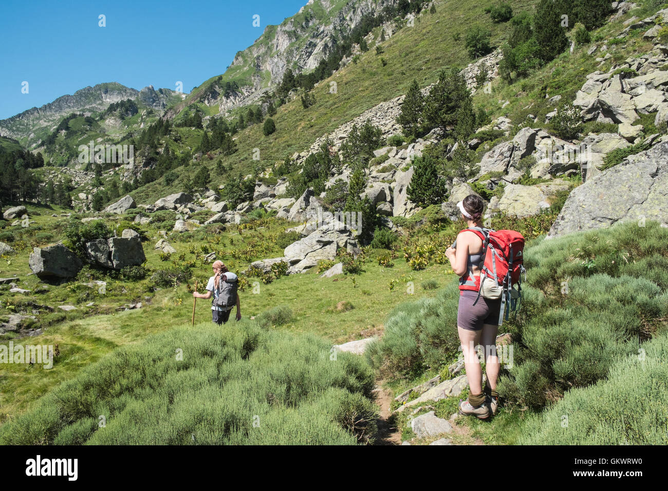 Summer hiking in Ariege area of Pyrenees,South of France. Hiking to ...