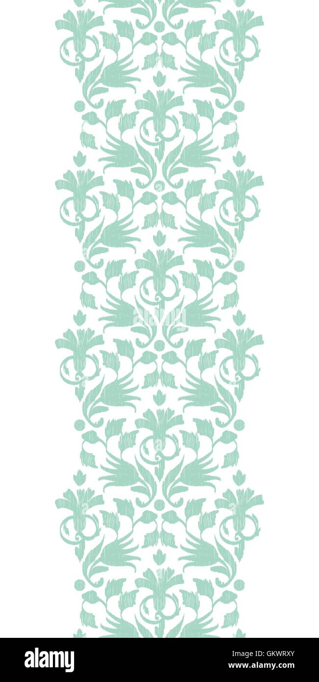 Vector abstract green ikat vertical border seamless pattern back Stock ...