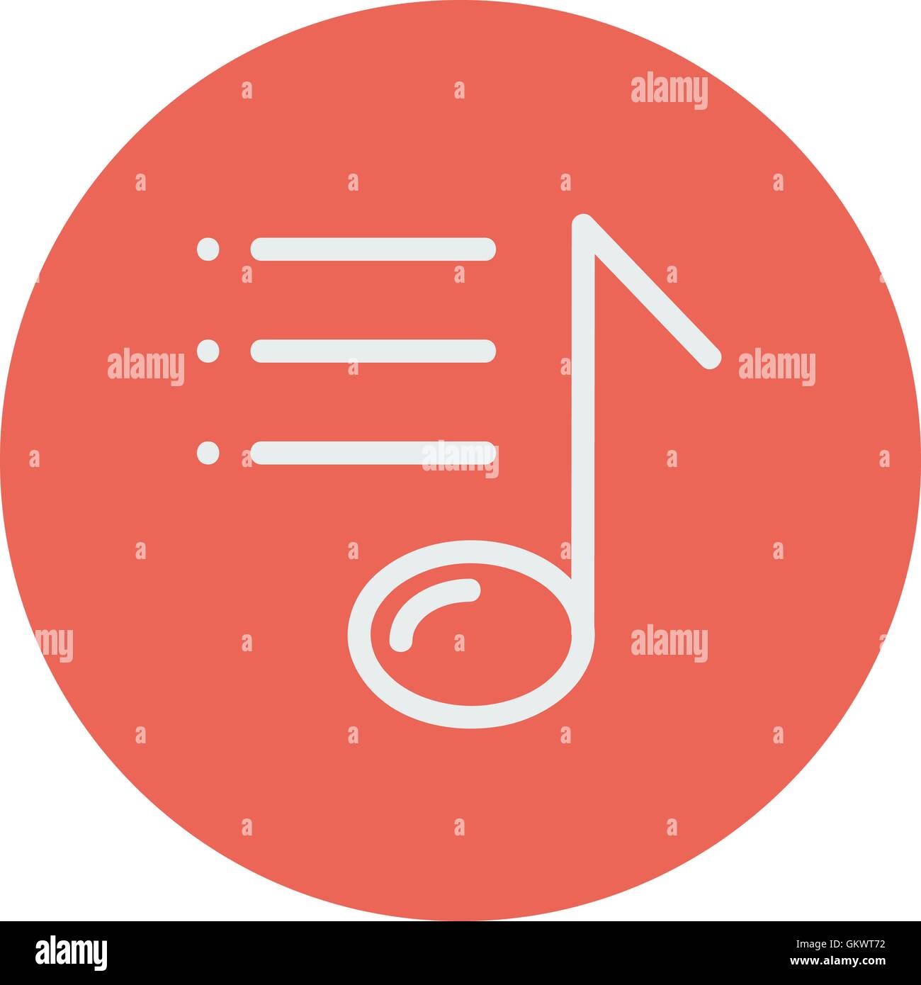 Musical note with bar lines thin line icon Stock Vector Image & Art Alamy