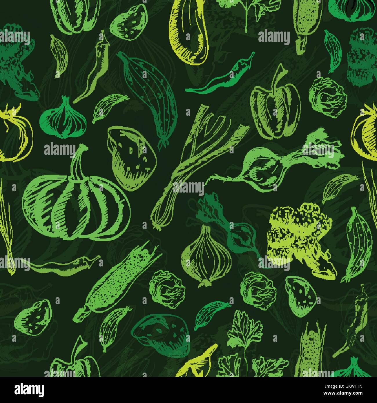Hand drawn vegetables set on a background. Vector Stock Vector Image ...