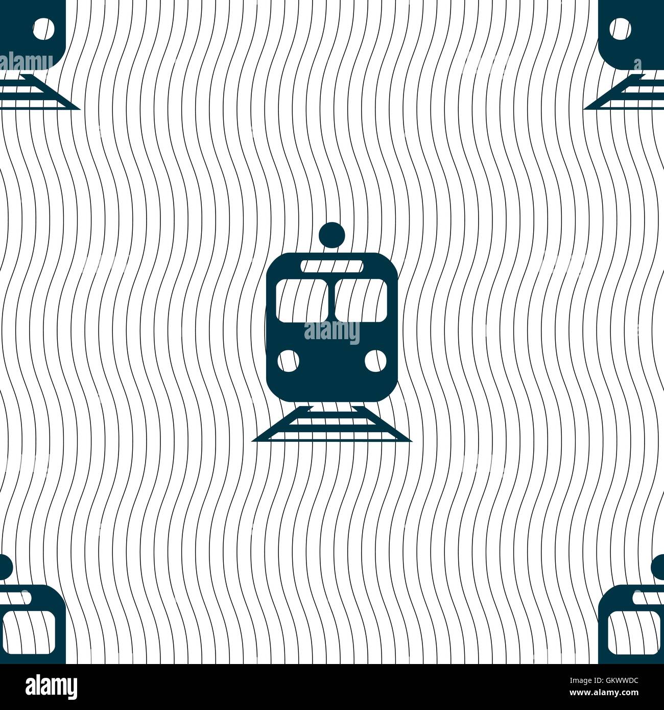 train icon sign. Seamless pattern with geometric texture. Vector Stock ...