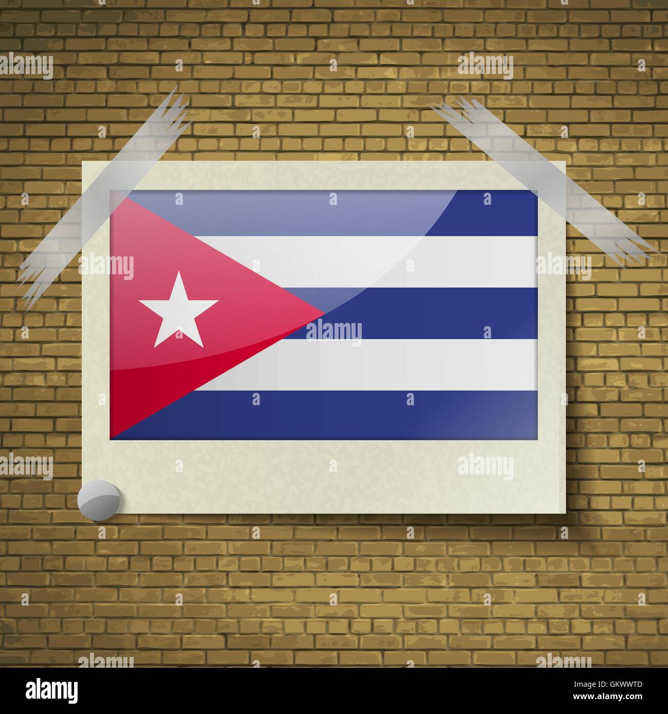 Flags Cuba at frame on a brick background. Vector Stock Vector Image & Art Alamy