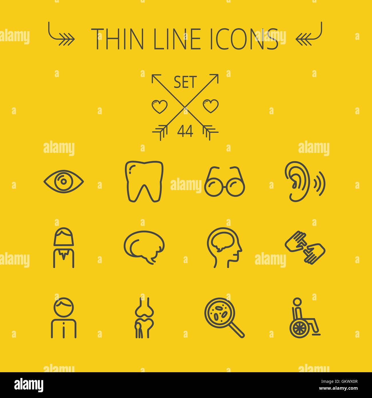 Medicine thin line icon set Stock Vector