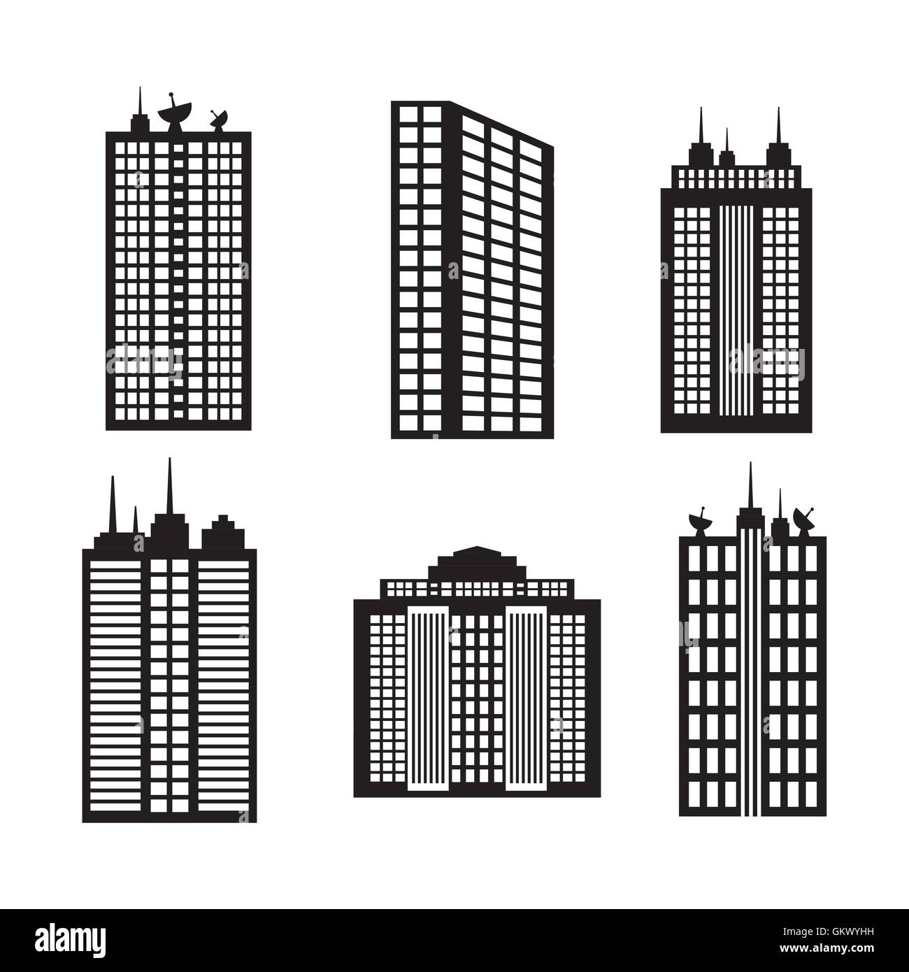 City design. Building icon. Black and white illustration , vector Stock ...