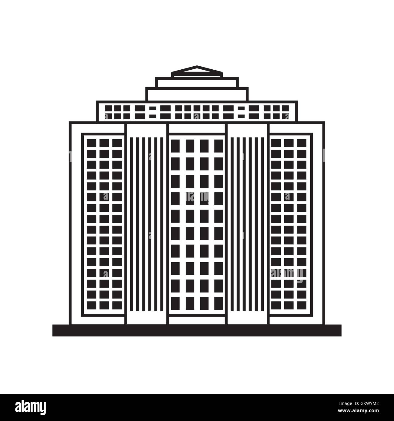 City design. Building icon. Black and white illustration , vector Stock ...