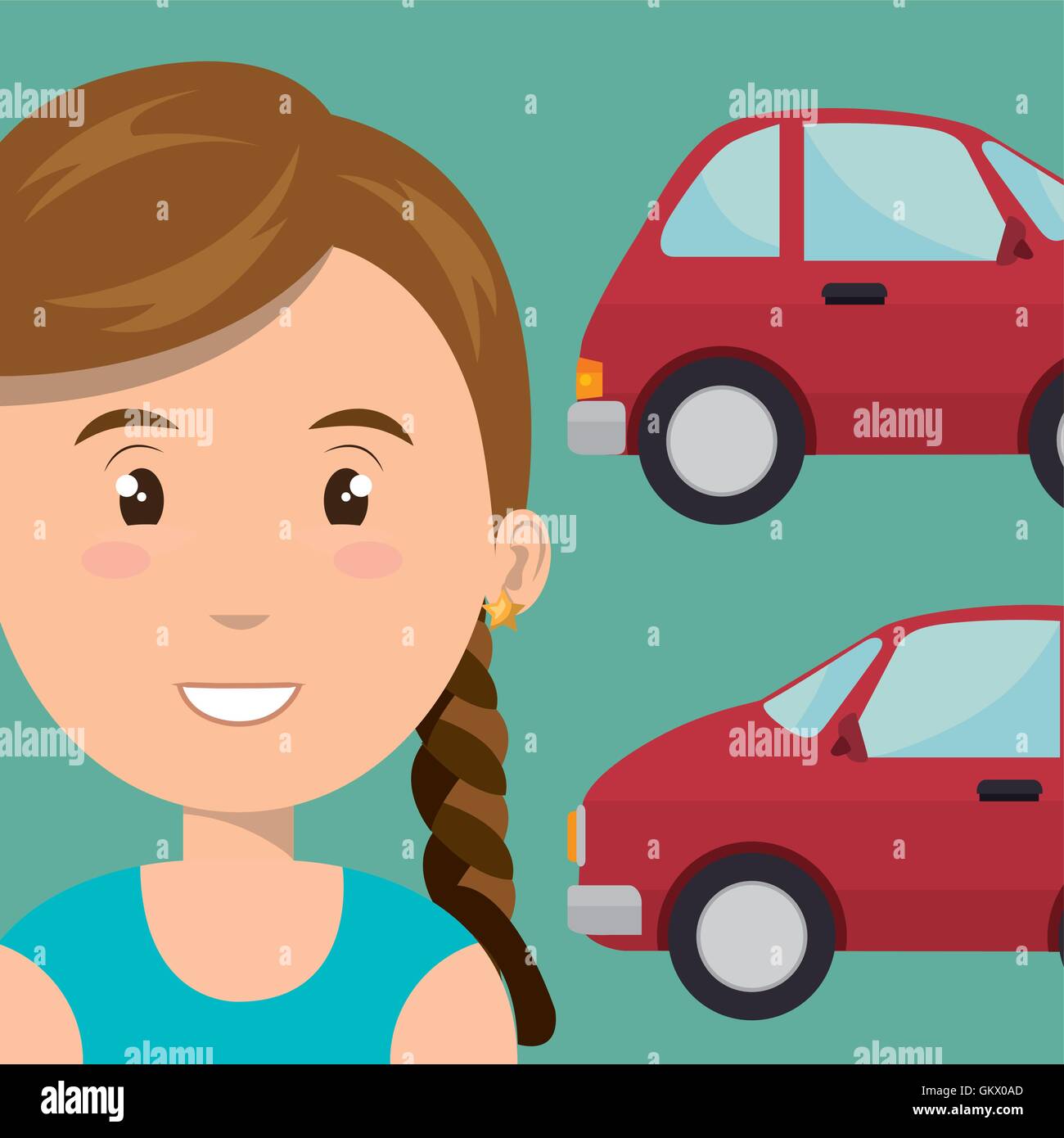 woman car vehicle transport Stock Vector Image & Art - Alamy