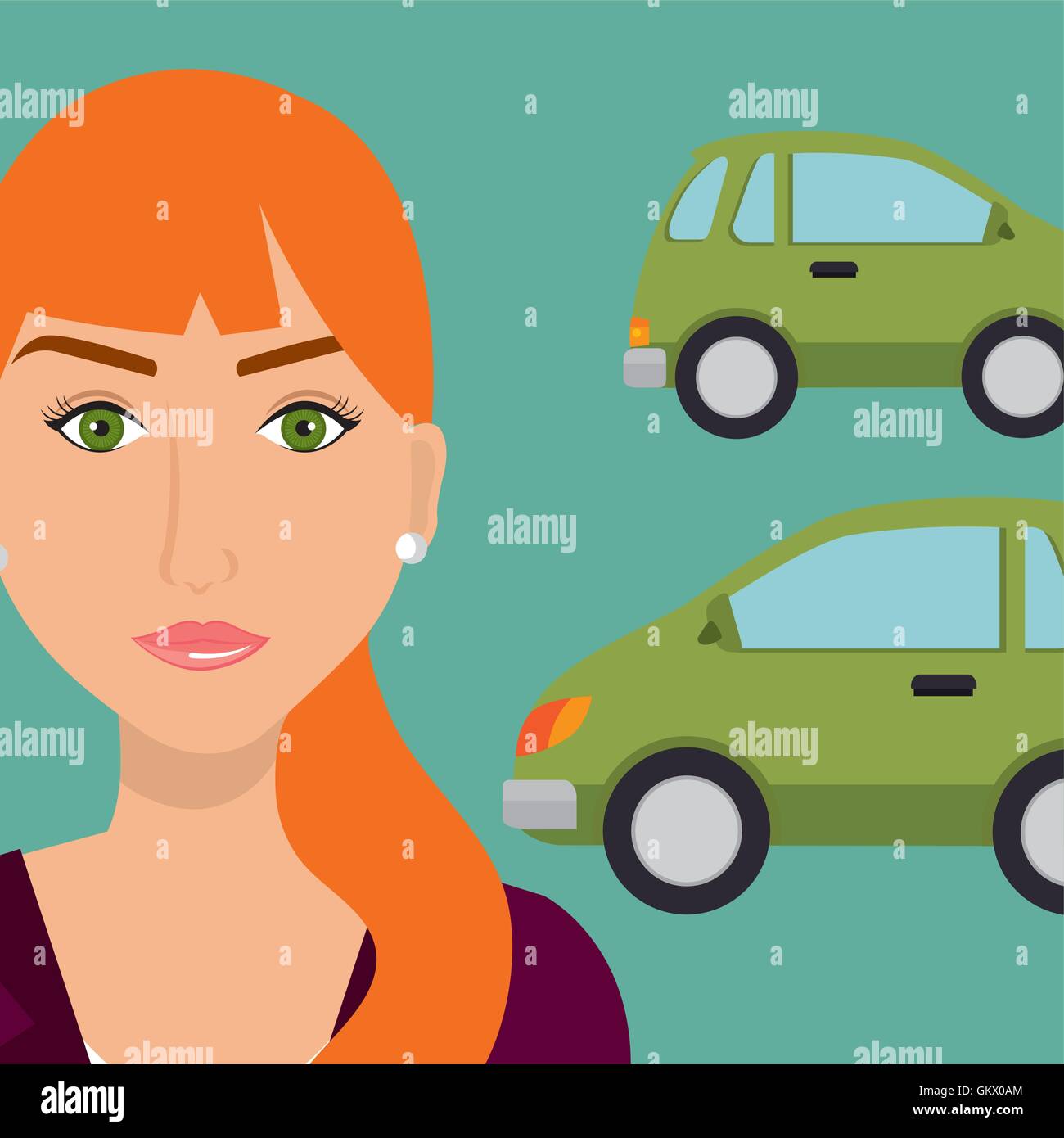 woman car vehicle transport Stock Vector Image & Art - Alamy