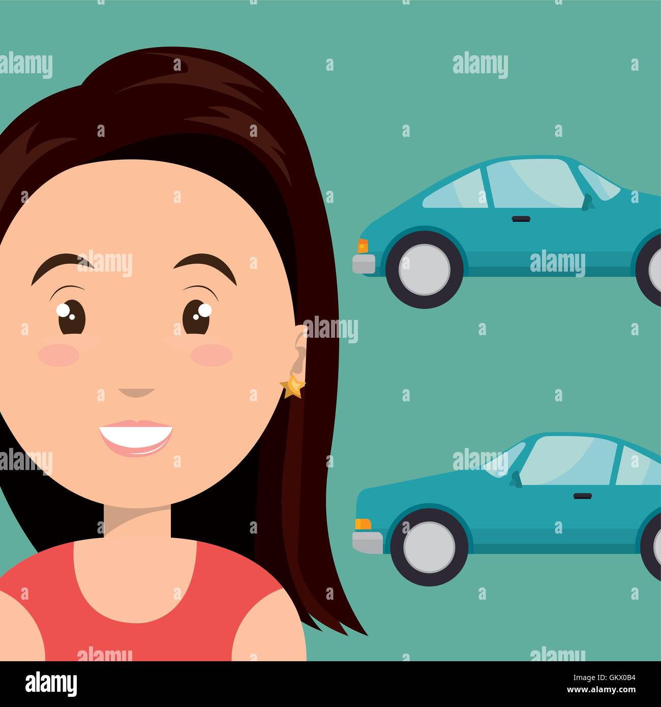 woman car vehicle transport Stock Vector Image & Art - Alamy
