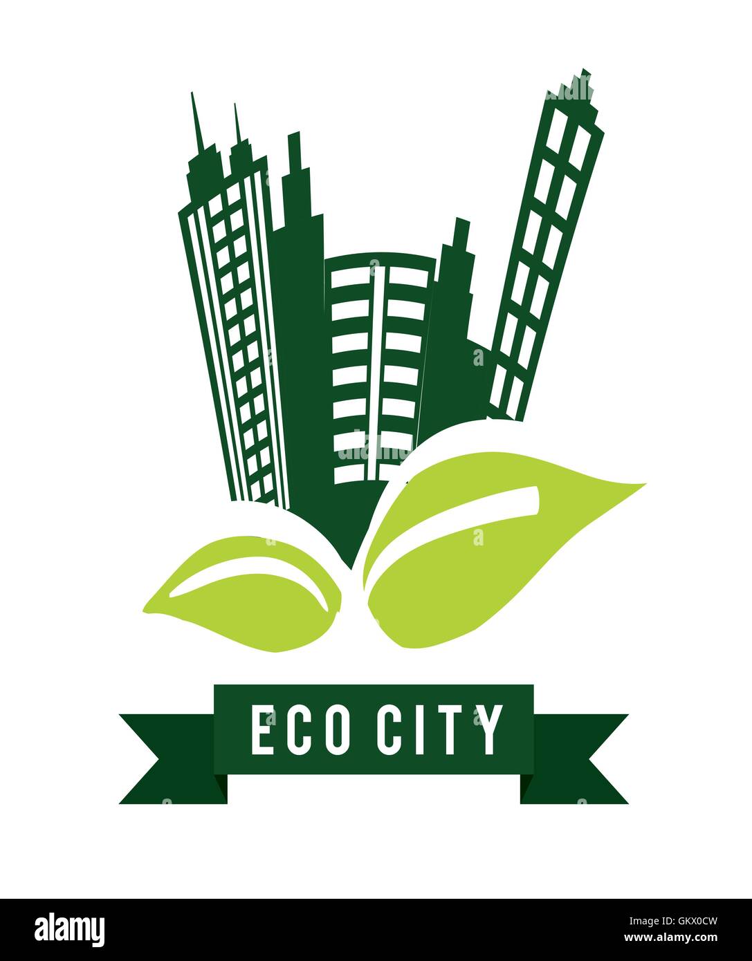 Eco design. City icon. Flat illustration Stock Vector Image & Art - Alamy
