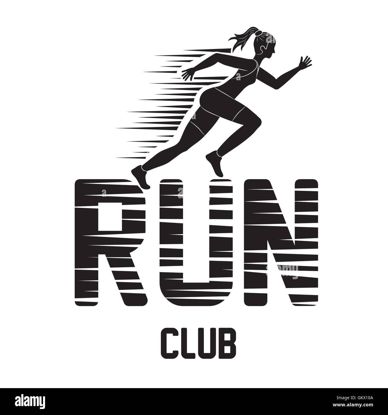 Woman of side running. sport concept, vector graphic Stock Vector Image ...