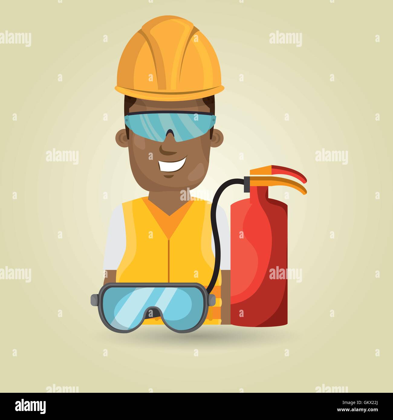 worker fire extinguisher glasses Stock Vector Image & Art Alamy