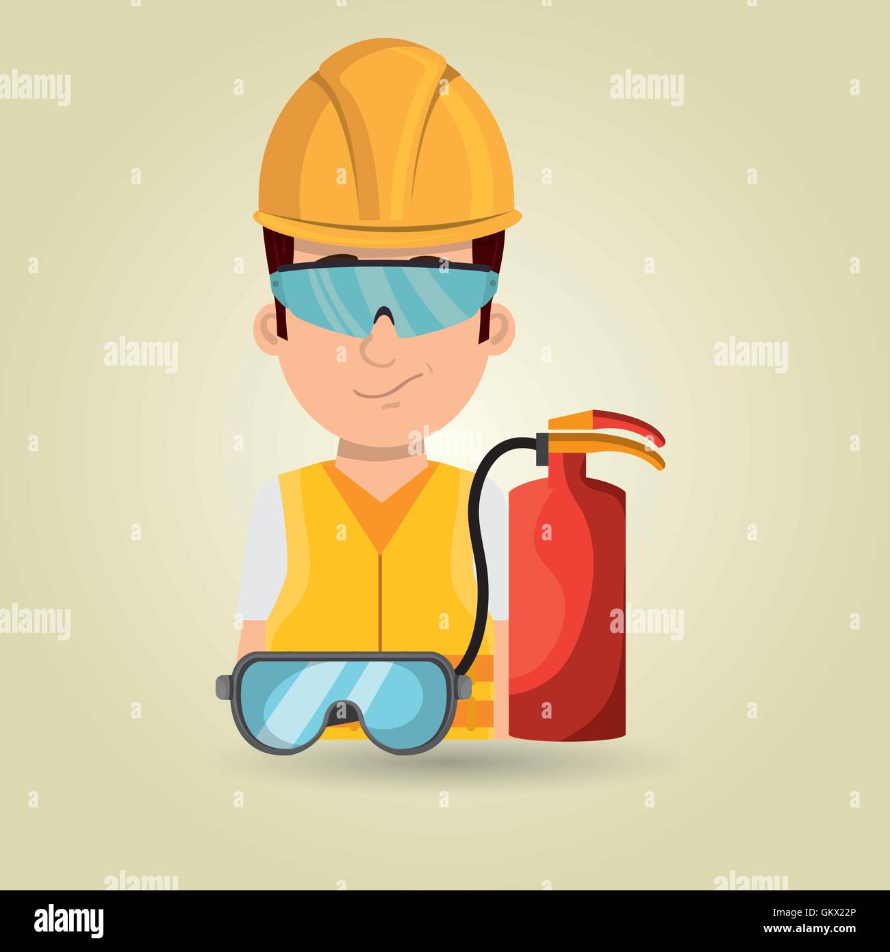 worker fire extinguisher glasses Stock Vector Image & Art Alamy