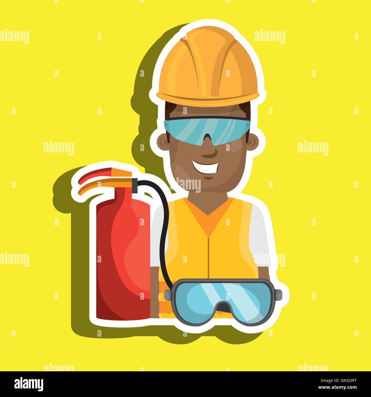 worker fire extinguisher glasses Stock Vector Image & Art Alamy
