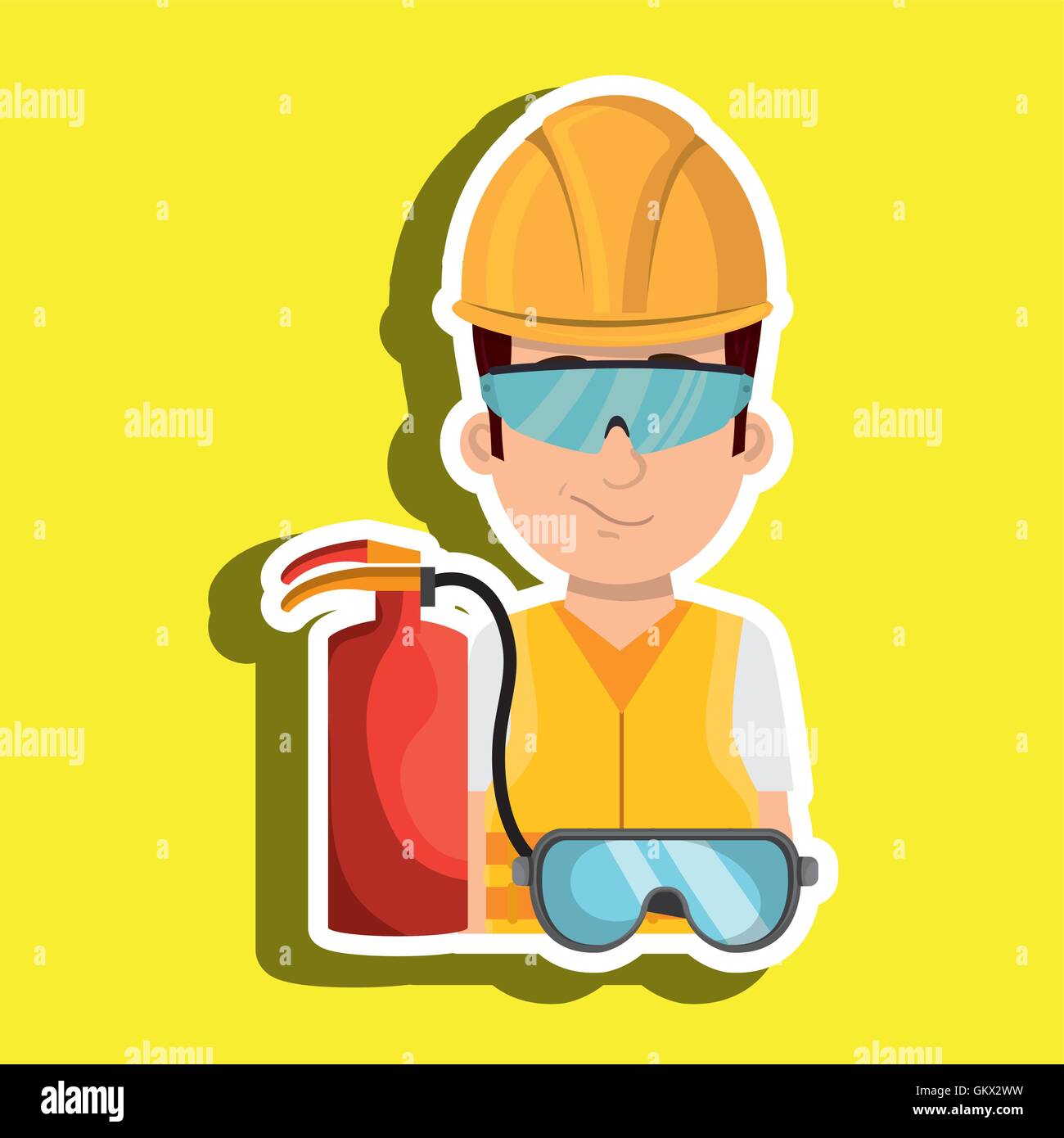 worker fire extinguisher glasses Stock Vector Image & Art Alamy