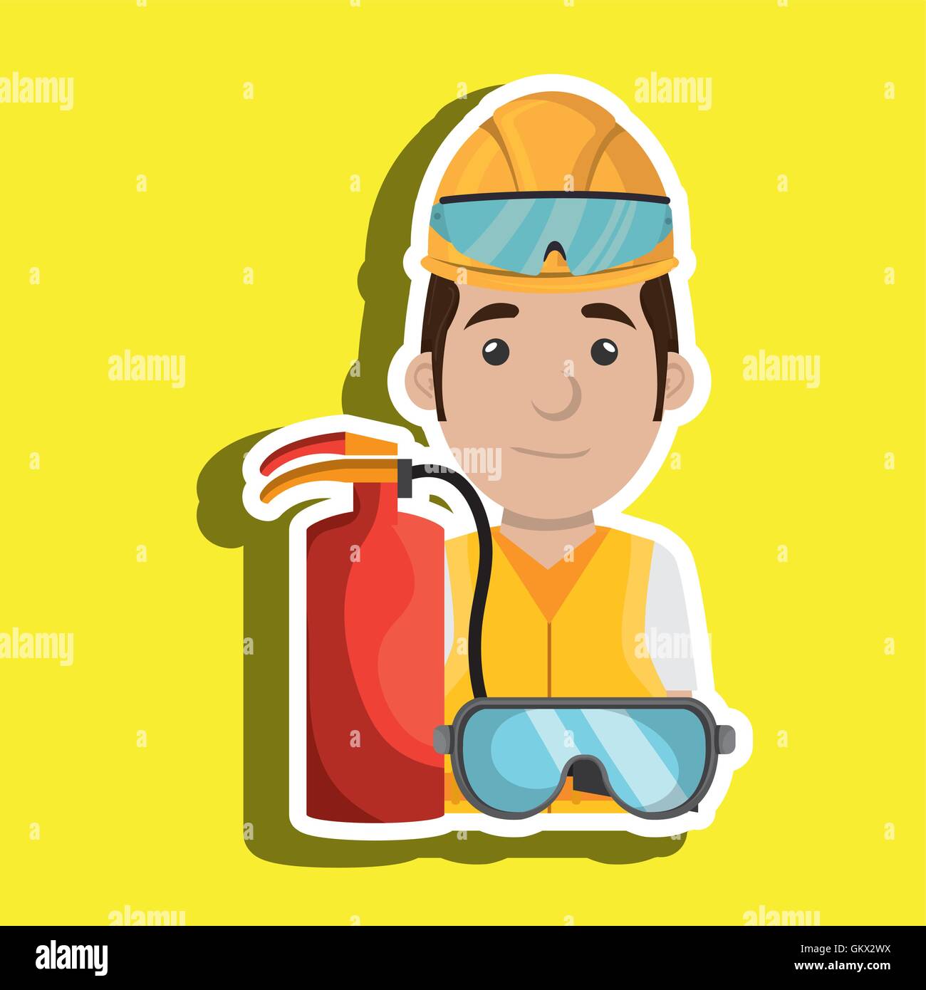 worker fire extinguisher glasses Stock Vector Image & Art Alamy