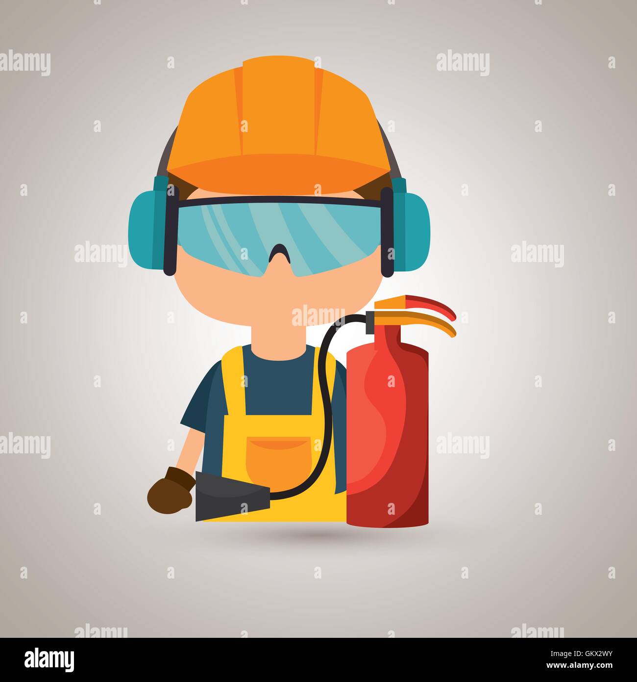 worker fire extinguisher glasses Stock Vector Image & Art Alamy