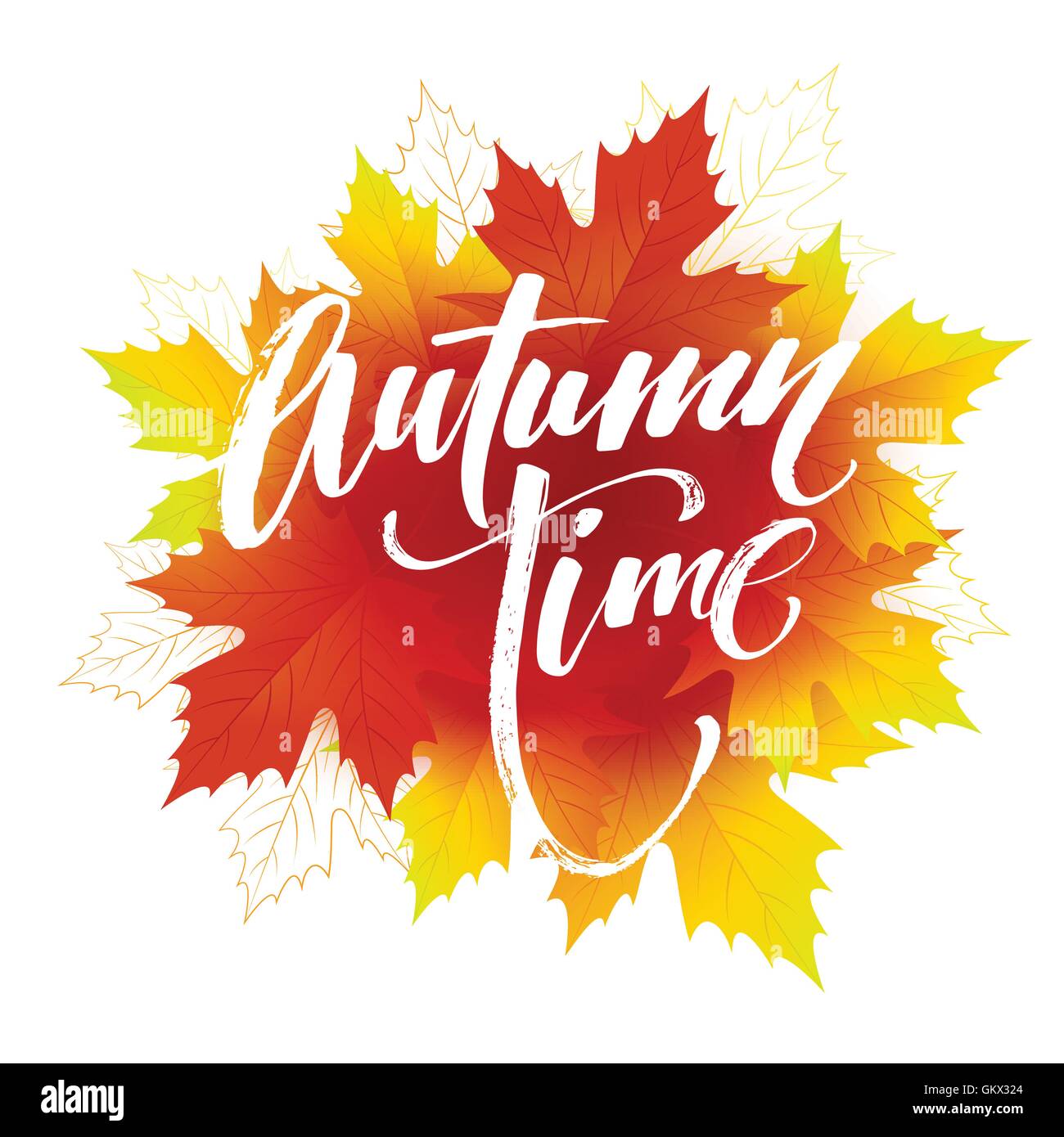 Autumn time seasonal banner design. Fall leaf. Vector illustration Stock Vector