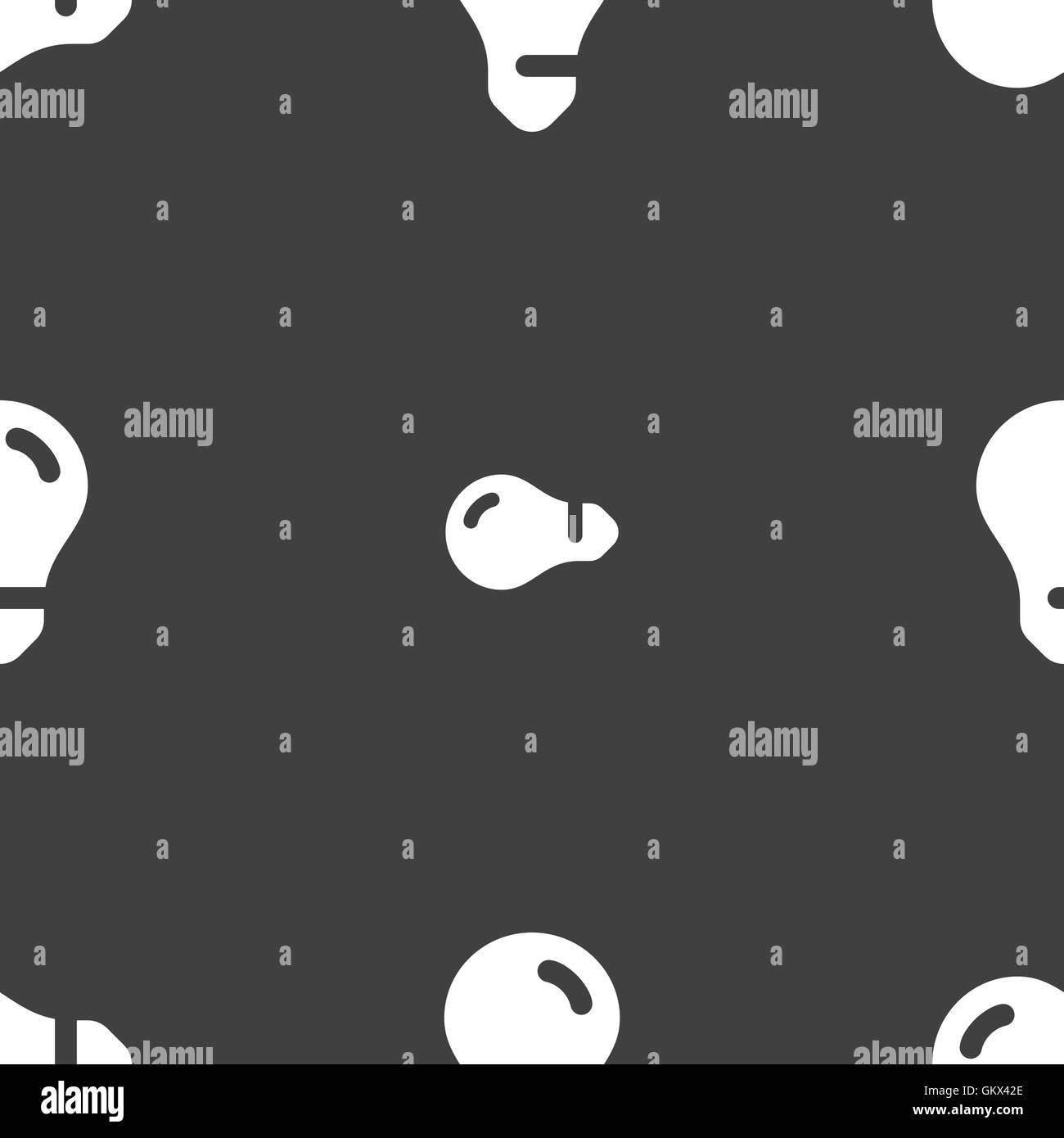 light bulb, idea icon sign. Seamless pattern on a gray background. Vector Stock Vector