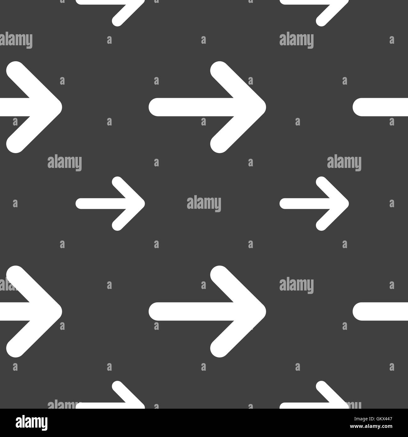 Arrow right, Next icon sign. Seamless pattern on a gray background. Vector Stock Vector