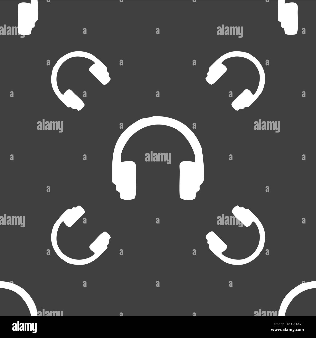 headsets icon sign. Seamless pattern on a gray background. Vector Stock ...