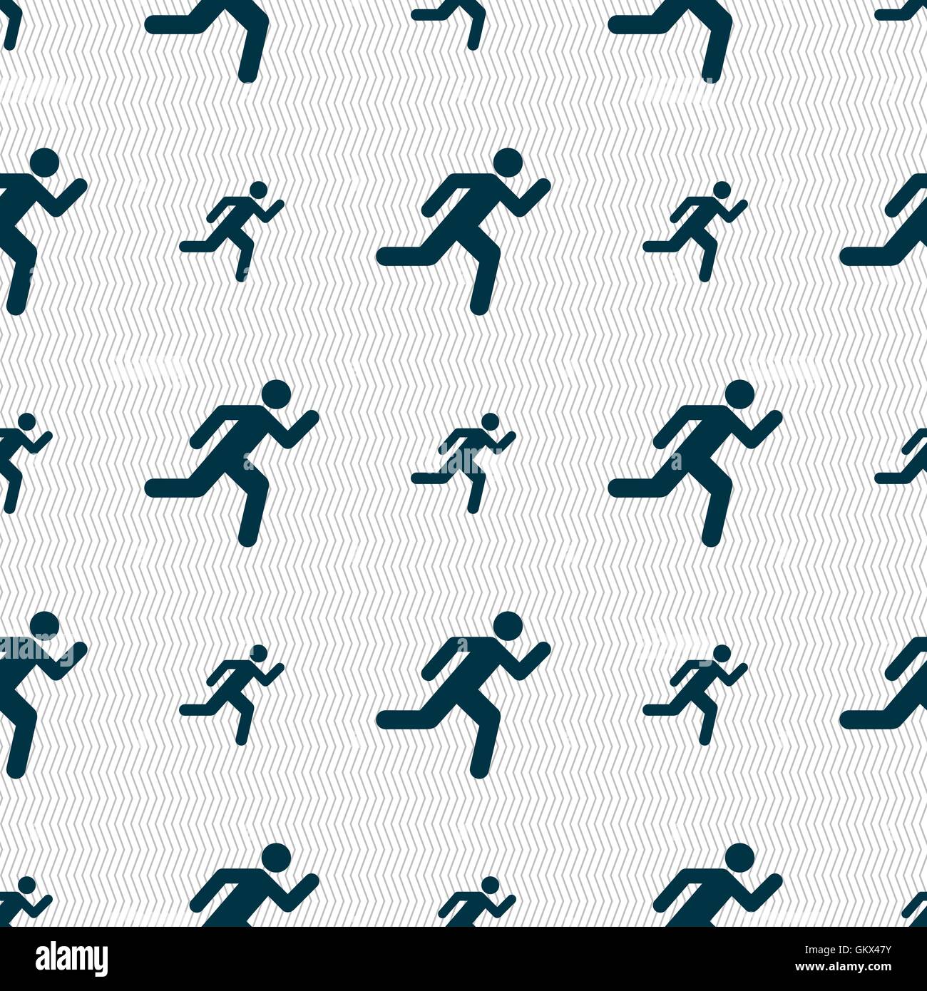 running man icon sign. Seamless pattern with geometric texture. Vector ...