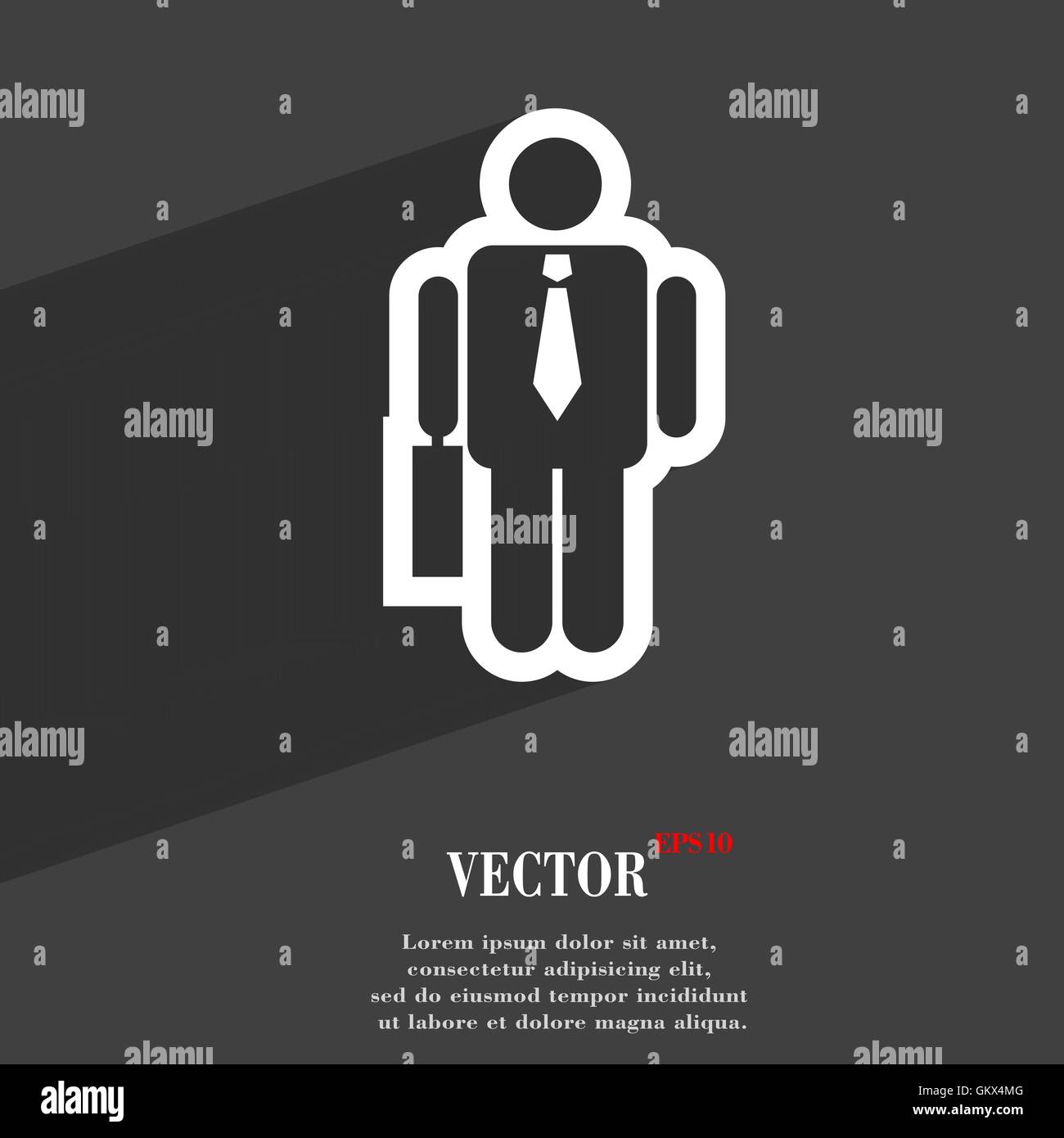 businessman icon symbol Flat modern web design with long shadow and space for your text. Vector Stock Vector