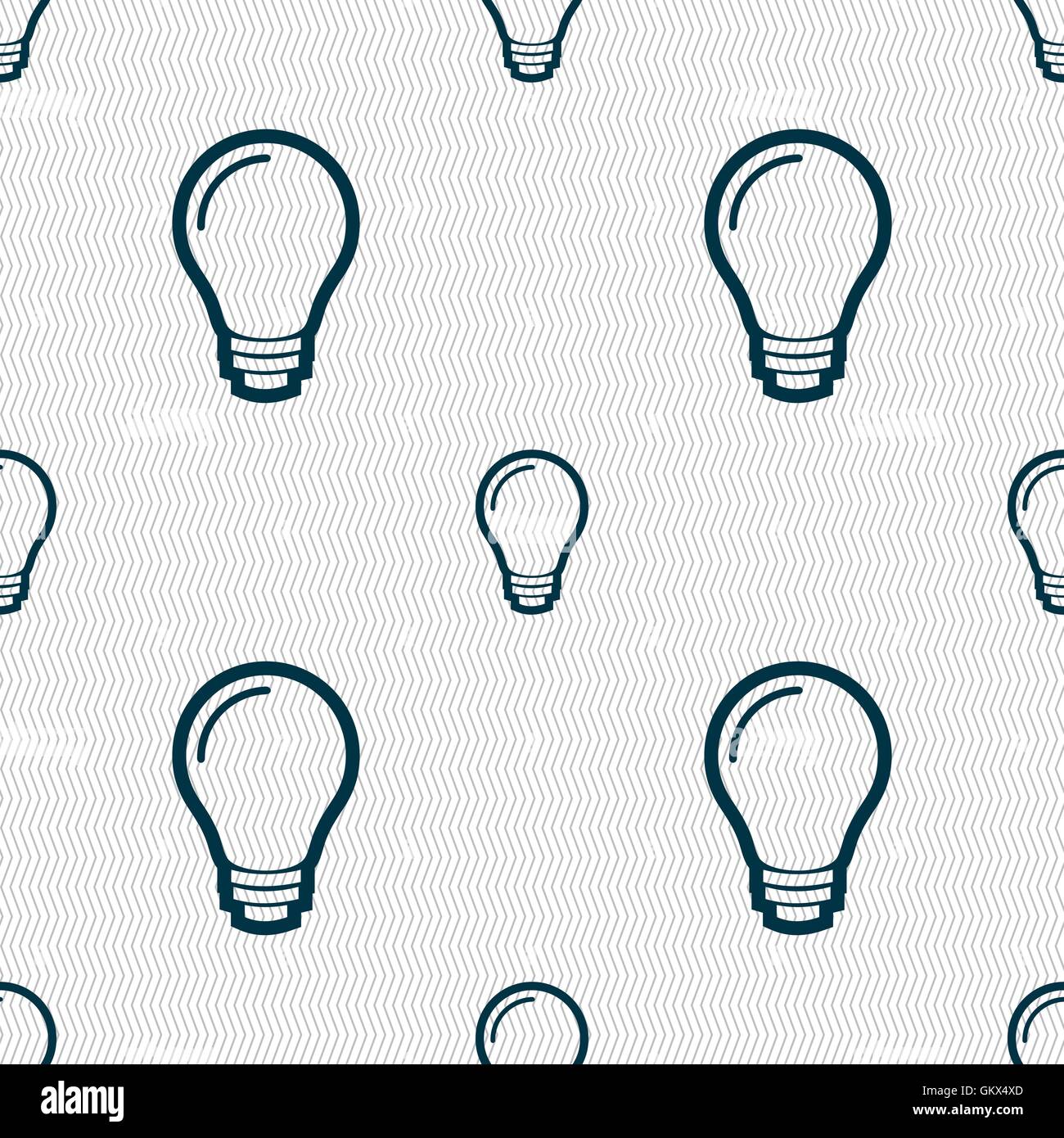 Light bulb icon sign. Seamless pattern with geometric texture. Vector ...
