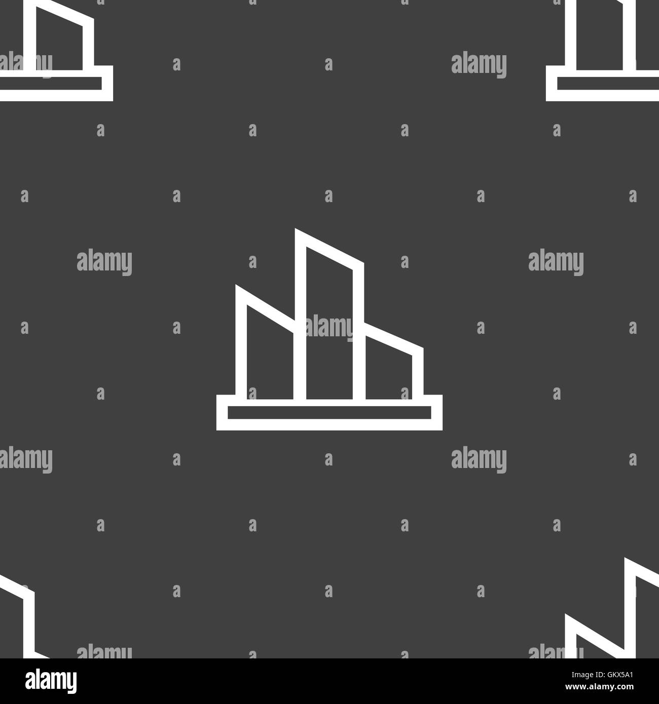 Diagram icon sign. Seamless pattern on a gray background. Vector Stock ...