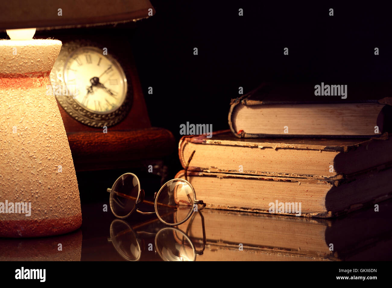 Lamp And Books Stock Photo