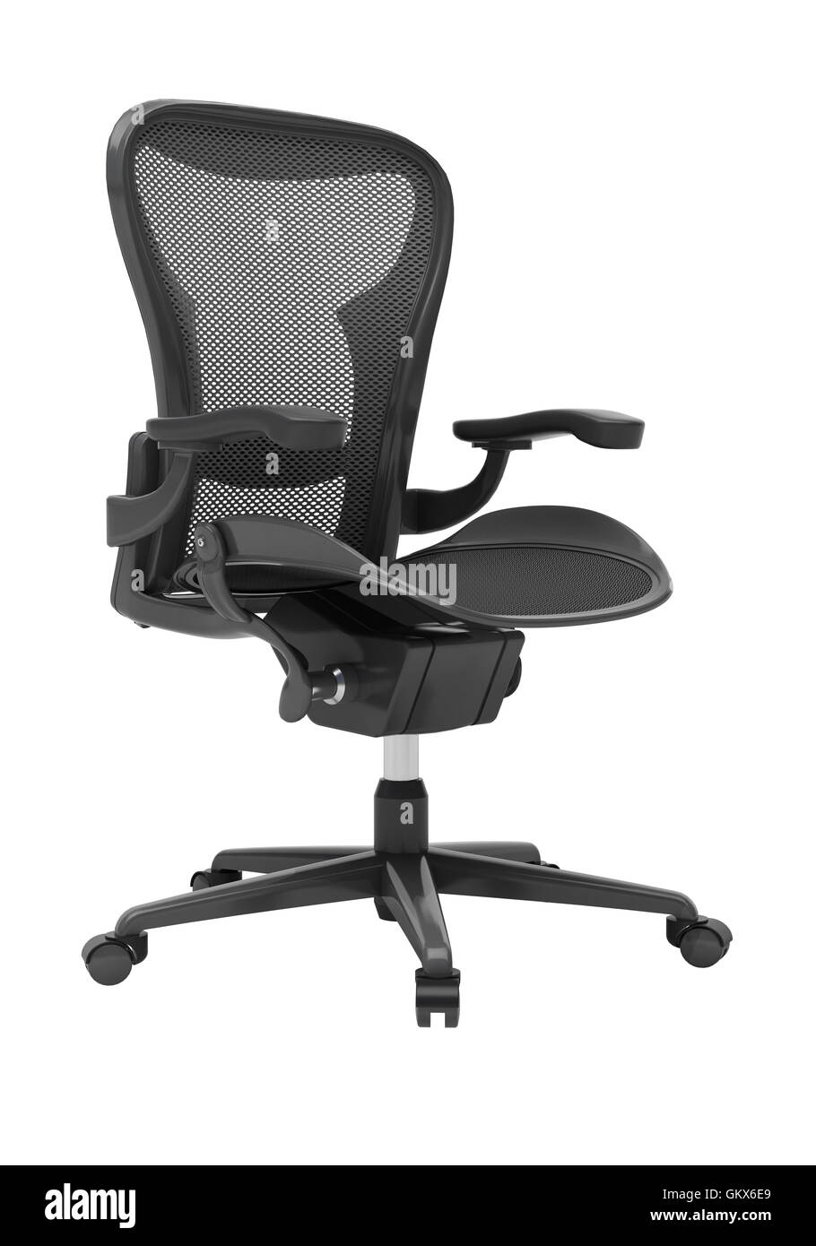 Gray office chair isolated Stock Photo