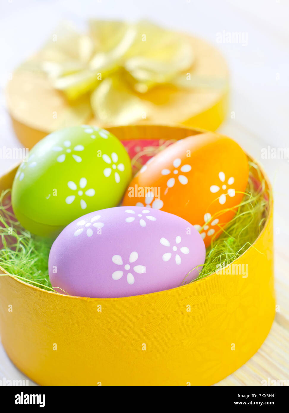 Download Easter Eggs In Yellow Box Stock Photo Alamy PSD Mockup Templates
