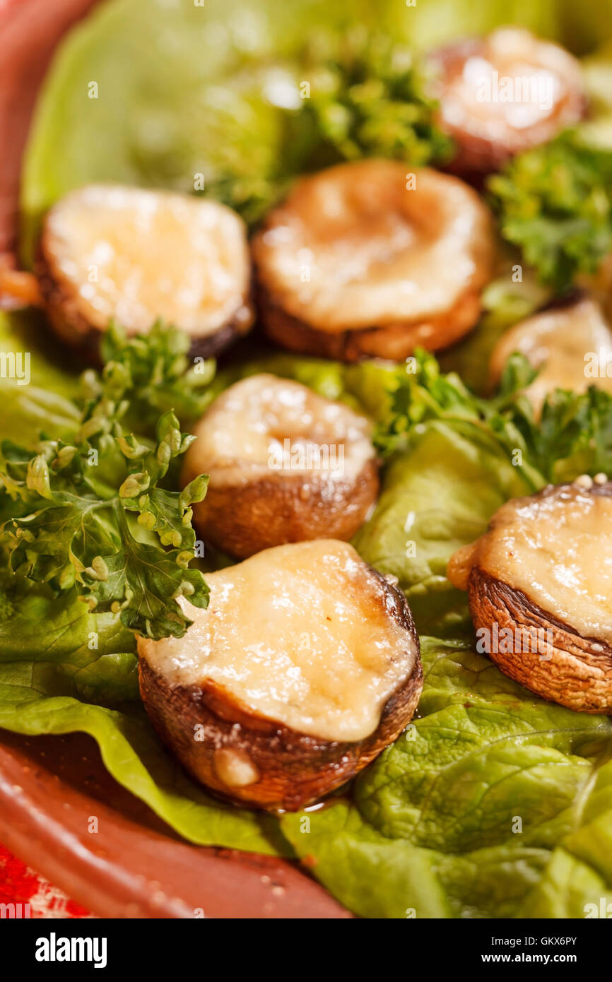 stuffed mushrooms with meat and cheese Stock Photo - Alamy