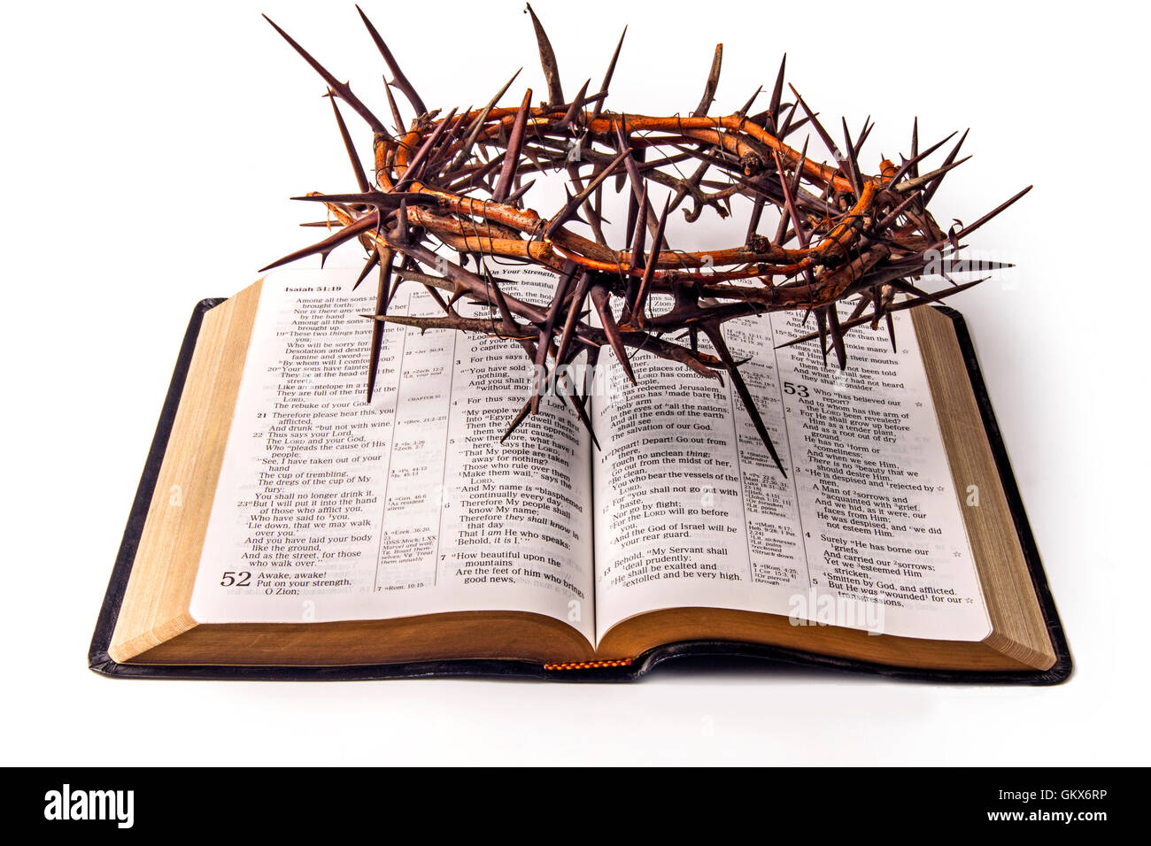 Holy bible and crown of thorns Stock Photo Alamy