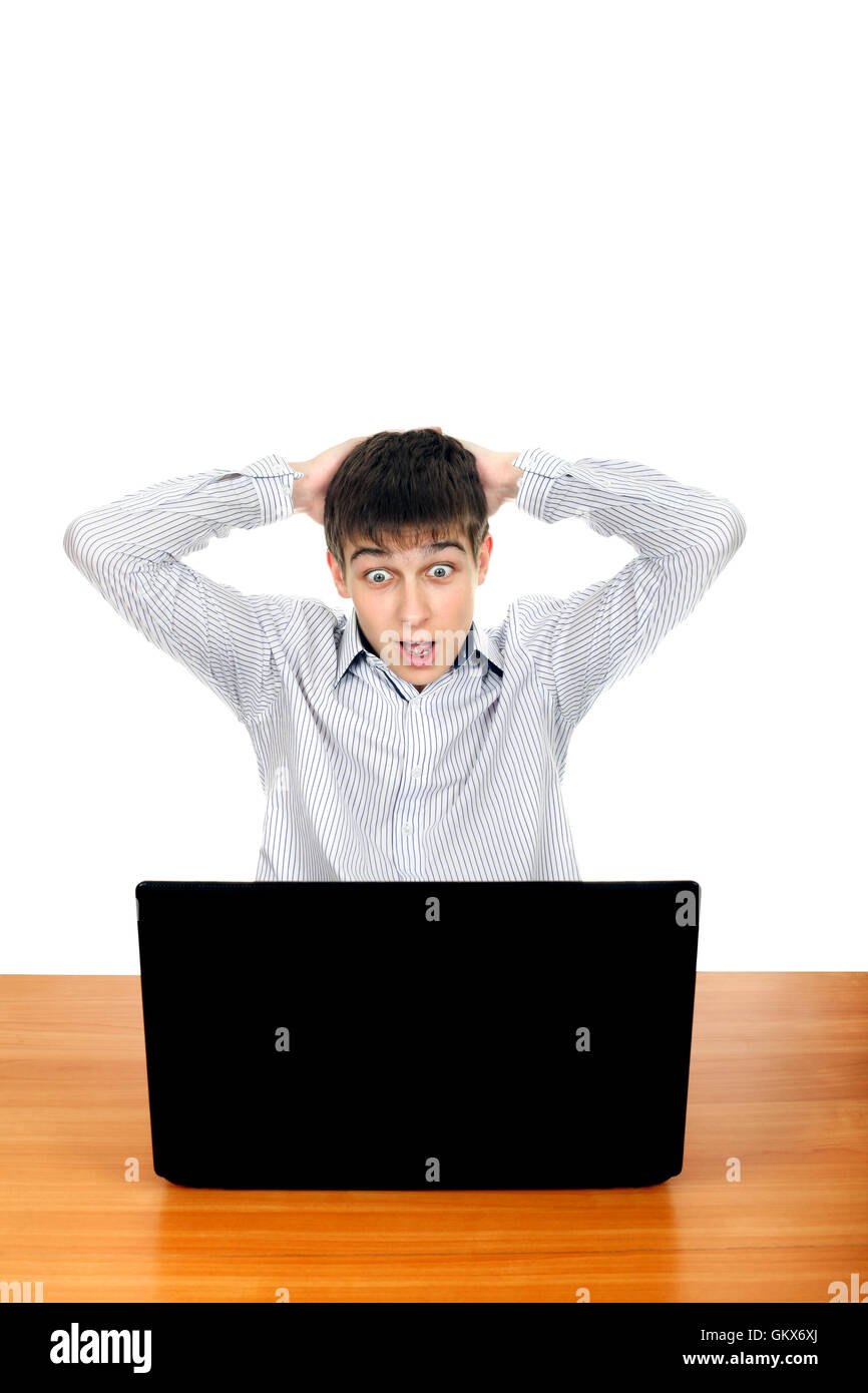 Back view shocked young man hi-res stock photography and images - Alamy