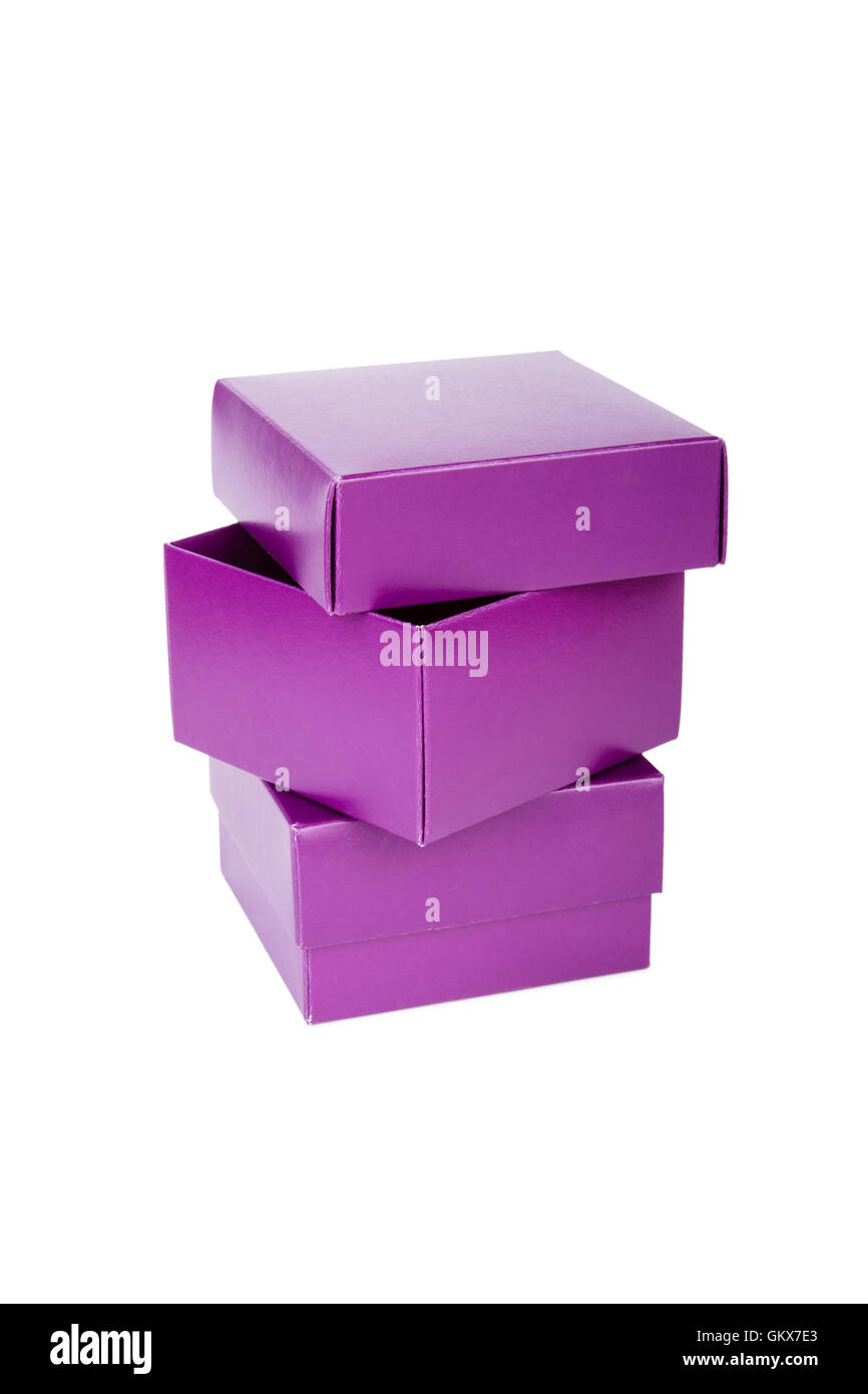 Purple boxes Stock Photo Alamy