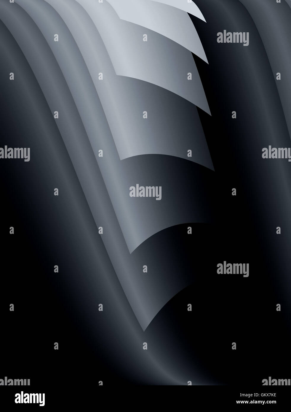 dark background with white abstract waves Stock Photo - Alamy